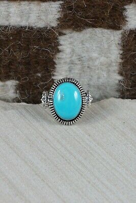 Navajo Turquoise & Sterling Silver Ring - Bobby Platero - Size 12