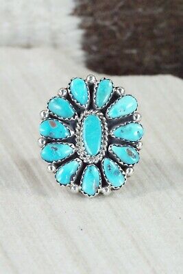 Turquoise and Sterling Silver Ring - Eunise Wilson - Size 7.5