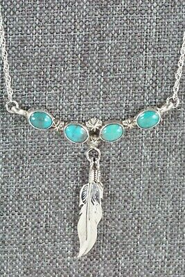 Navajo Turquoise & Sterling Silver Necklace - Verley Betone
