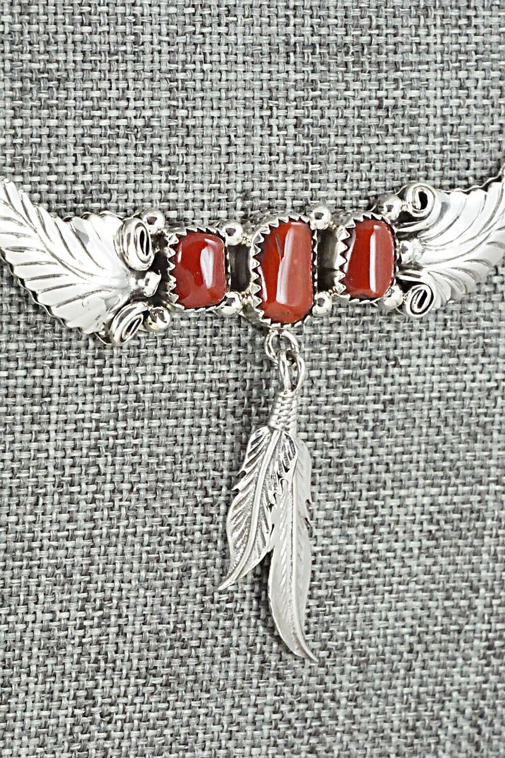 Coral & Sterling Silver Necklace - Sadie Jim