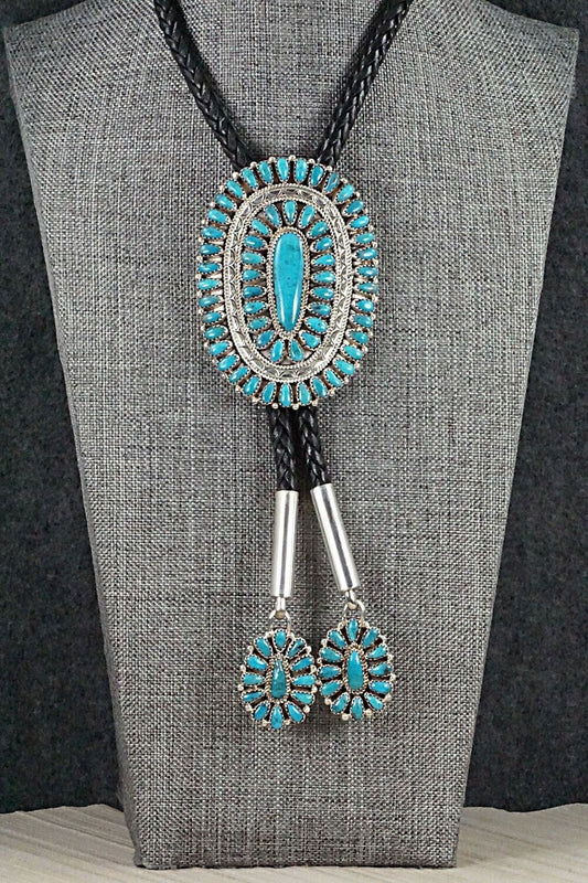 Turquoise & Sterling Silver Bolo Tie - Jaz Wilson