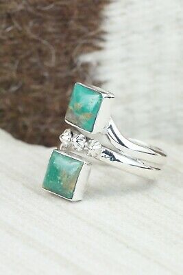 Turquoise & Sterling Silver Ring - Bobby Platero - Size 8