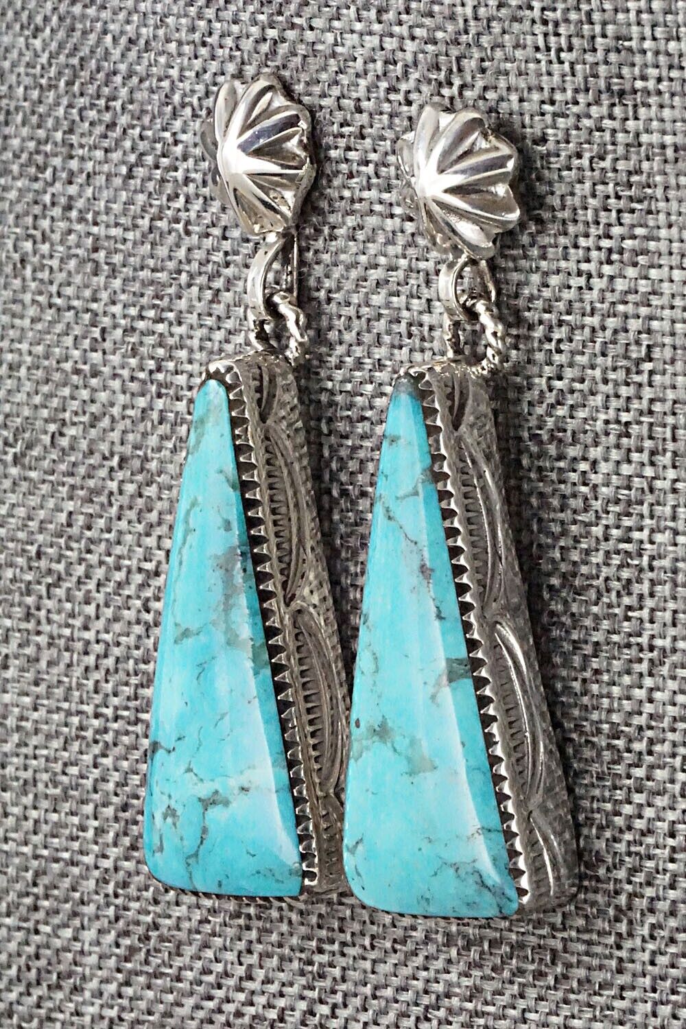 Turquoise & Sterling Silver Earrings - Gregg Yazzie