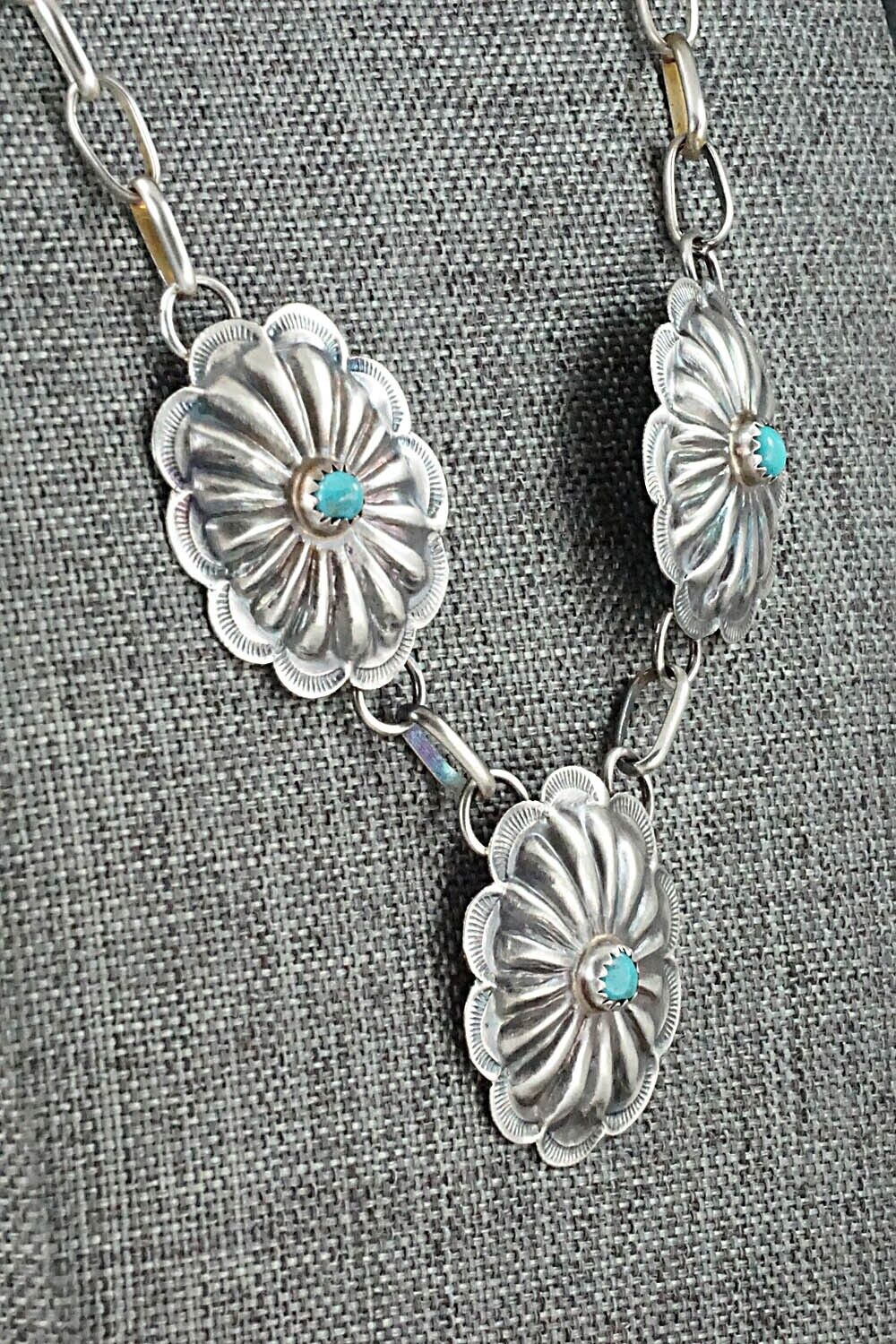 Turquoise & Sterling Silver Necklace and Earrings Set - Joan Begay