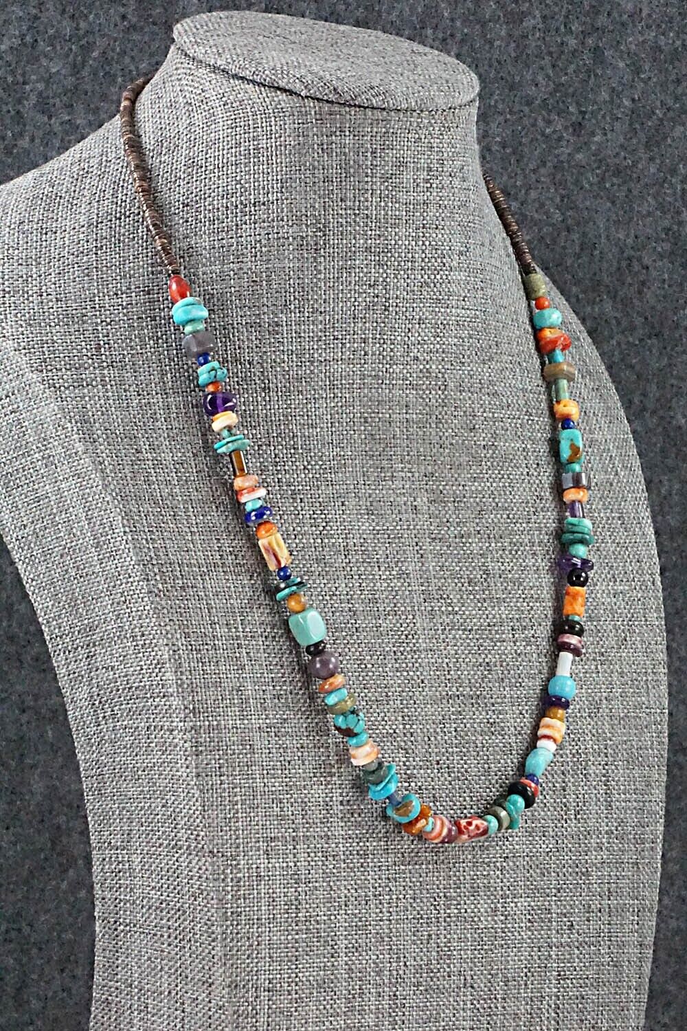 Multi Stone and Sterling Silver Necklace - Helen Tsosie