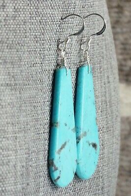 Turquoise & Sterling Silver Earrings - Lupe Lovato