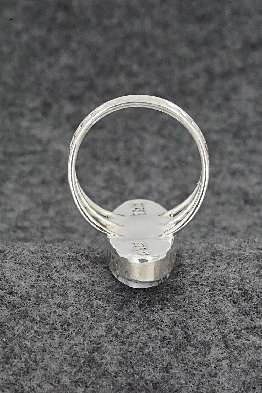 White Buffalo & Sterling Silver Ring - Harold Smith - Size 8