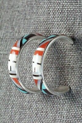 Multi Stone Inlay & Sterling Silver Earrings - Delberta Boone