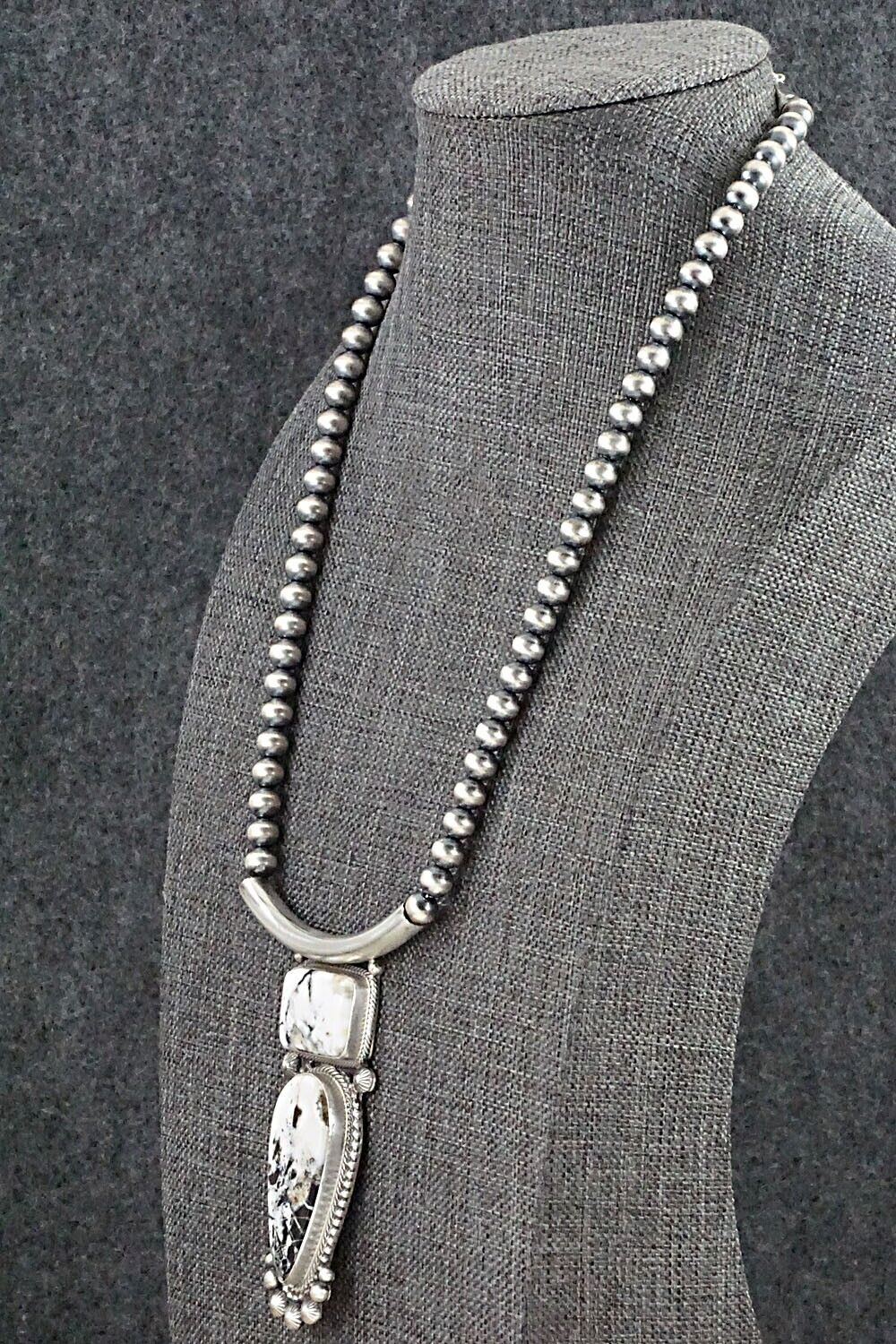 White Buffalo & Sterling Silver Necklace - Tom Lewis