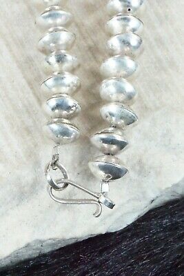 Turquoise, Sterling Silver Pendant & Navajo Pearl Necklace - Ernest Hawthorne