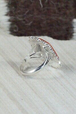 Spiny Oyster and Sterling Silver Ring - Andrew Vandever - Size 6.5