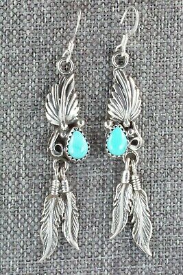 Turquoise & Sterling Silver Earrings - Etta Larry