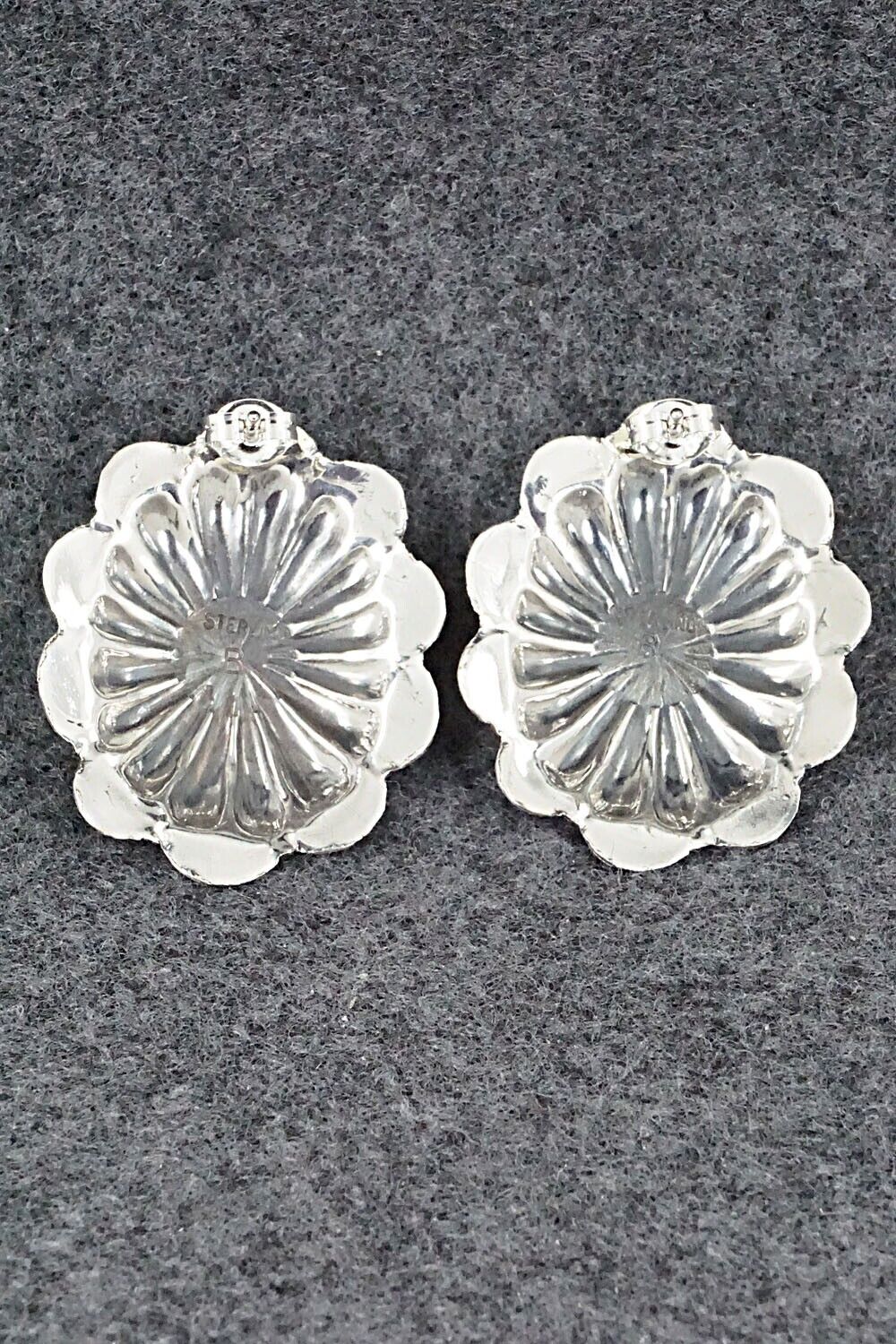 Spiny Oyster & Sterling Silver Earrings - Joan Begay