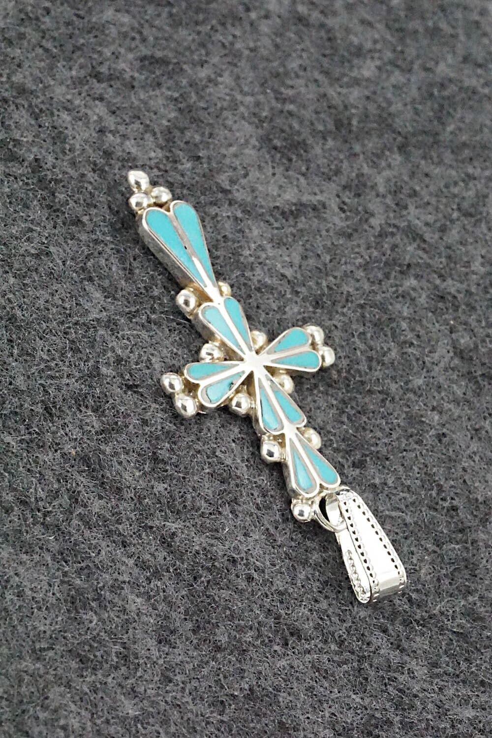 Turquoise & Sterling Silver Pendant - Florabelle Shebola