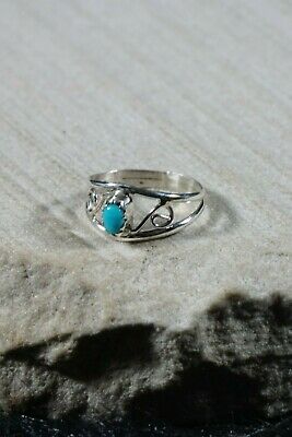 Navajo Turquoise and Sterling Silver Ring - Judy Lincoln - Size 1 - High Lonesome Trading