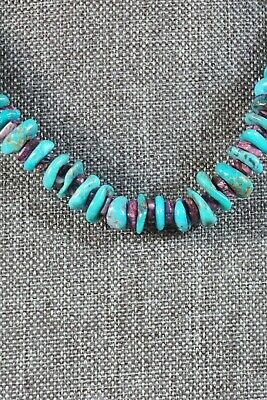 Navajo Double Strand Turquoise & Spiny Oyster Necklace - Native American
