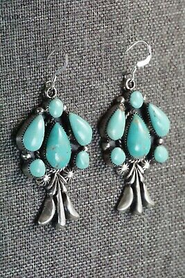 Navajo Turquoise & Sterling Silver Earrings - Bobby Platero