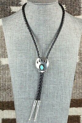 Turquoise & Sterling Silver Bolo Tie - Virginia Long