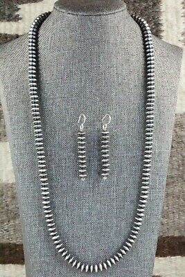 Sterling Silver Navajo Pearl Necklace & Earrings - Tonisha Haley