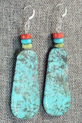 Turquoise & Sterling Silver Earrings - Lupe Lovato