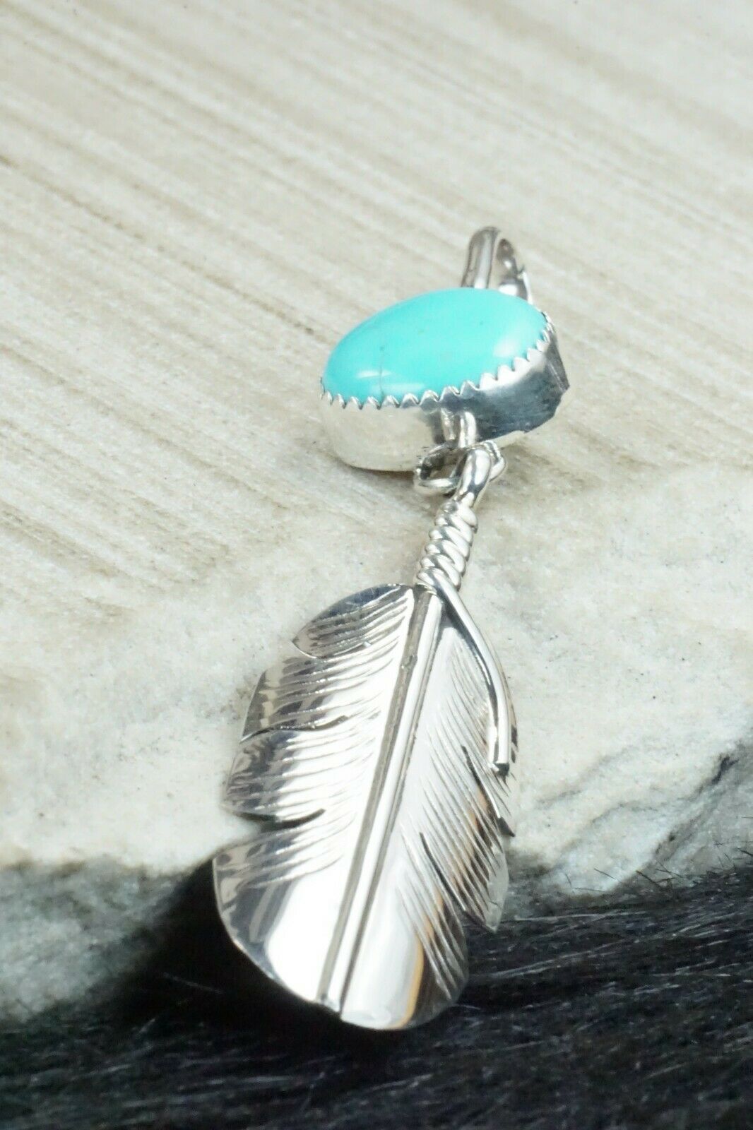 Turquoise and Sterling Silver Pendant - Aaron Davis