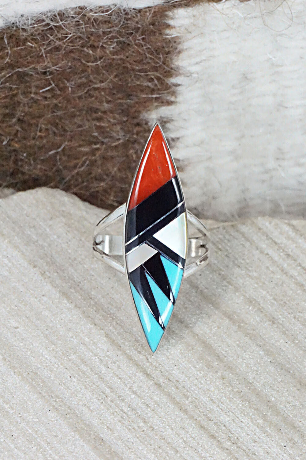 Multi Stone & Sterling Silver Ring - Cleo Kallestewa - Size 7