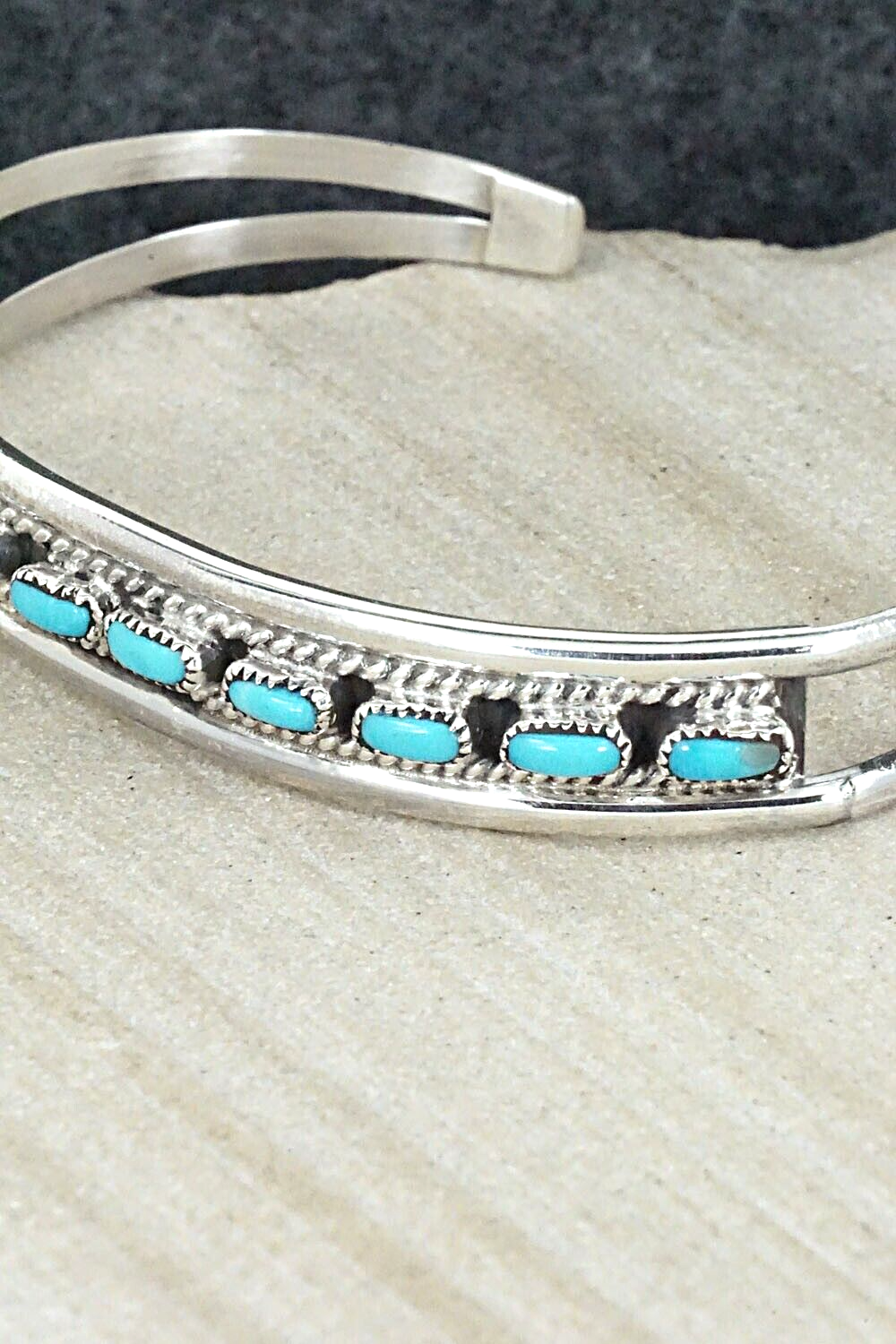 Turquoise & Sterling Silver Bracelet - Eldrick Seoatwa