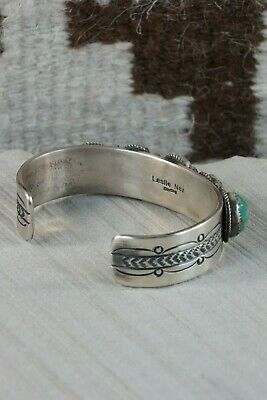 Navajo Turquoise & Sterling Silver Bracelet - Leslie Nez - High Lonesome Trading