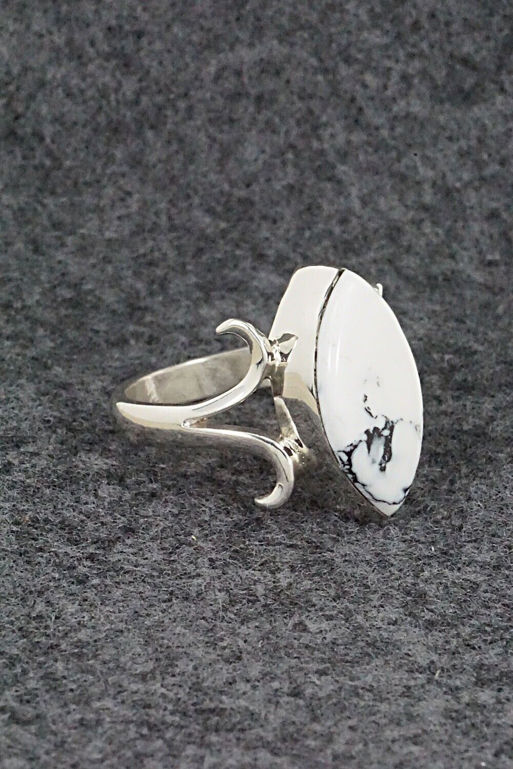 White Buffalo & Sterling Silver Ring - Larry Castillo - Size 7.75