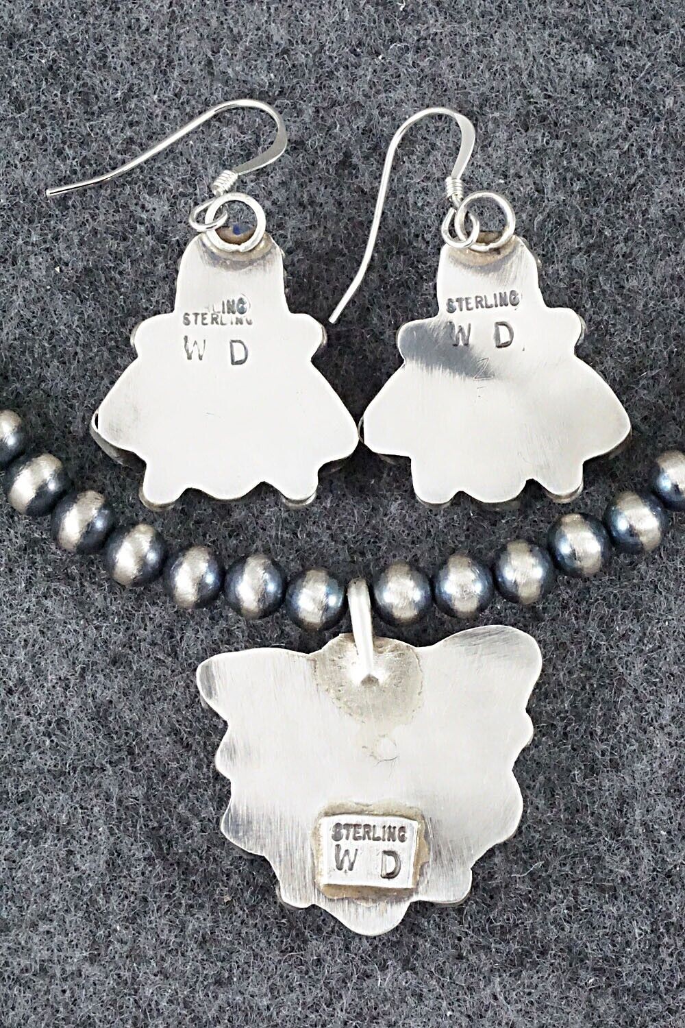 Coral & Sterling Silver Necklace and Earrings Set - Wilson Dawes