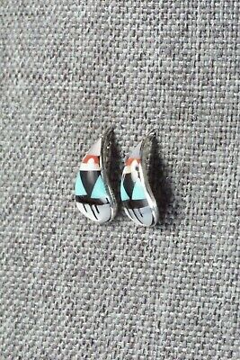 Multi Stone Inlay & Sterling Silver Earrings - Bernadette Boone