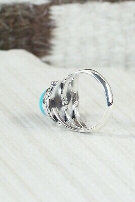 Navajo Turquoise & Sterling Silver Ring - Genevieve Frank - Size 9