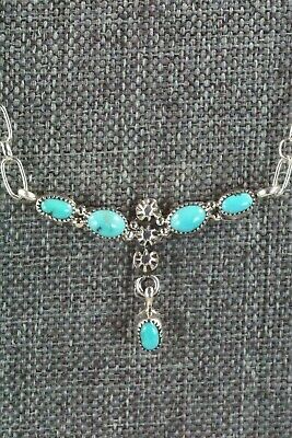 Turquoise & Sterling Silver Necklace - Loretta Smith