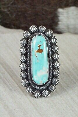 Turquoise & Sterling Silver Ring - Jess Martinez - Size 7.5