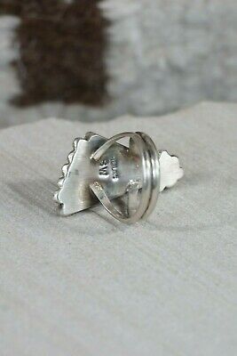 Navajo Spiny Oyster and Sterling Silver Ring - Selina Warner - Size 8.5 - High Lonesome Trading