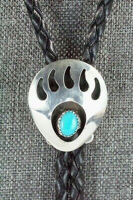 Turquoise & Sterling Silver Bolo Tie - Virginia Long