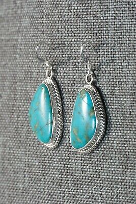 Turquoise & Sterling Silver Earrings - Lee Shorty - Navajo - High Lonesome Trading