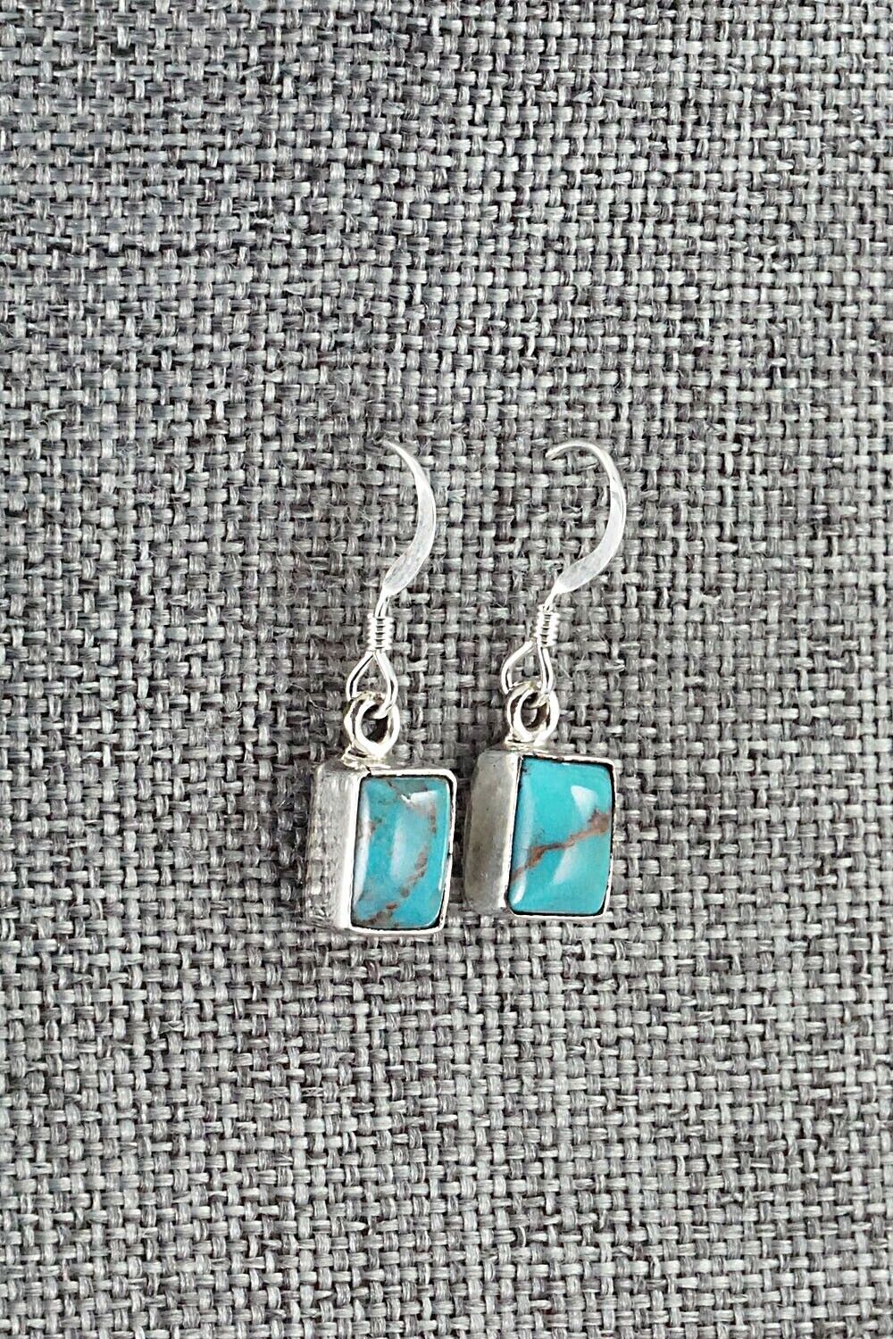 Turquoise & Sterling Silver Earrings - Lee Shorty