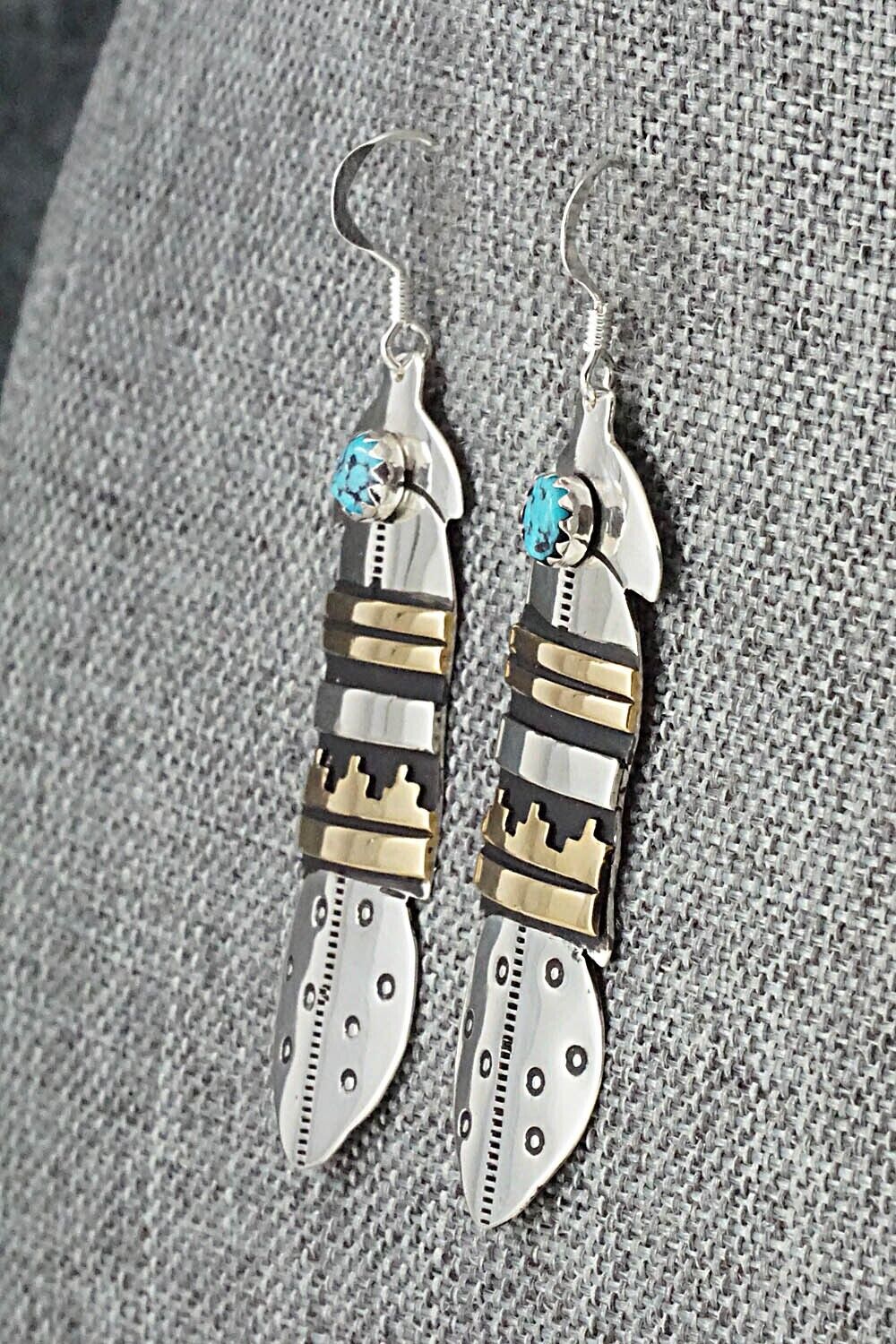 Turquoise & Sterling Silver Earrings - Rosita Singer
