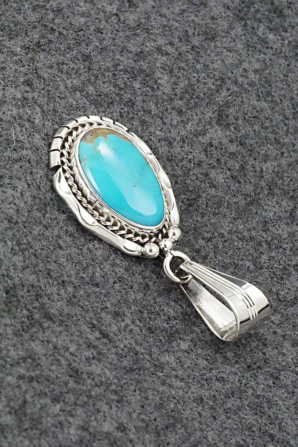 Turquoise & Sterling Silver Pendant - Samuel Yellowhair