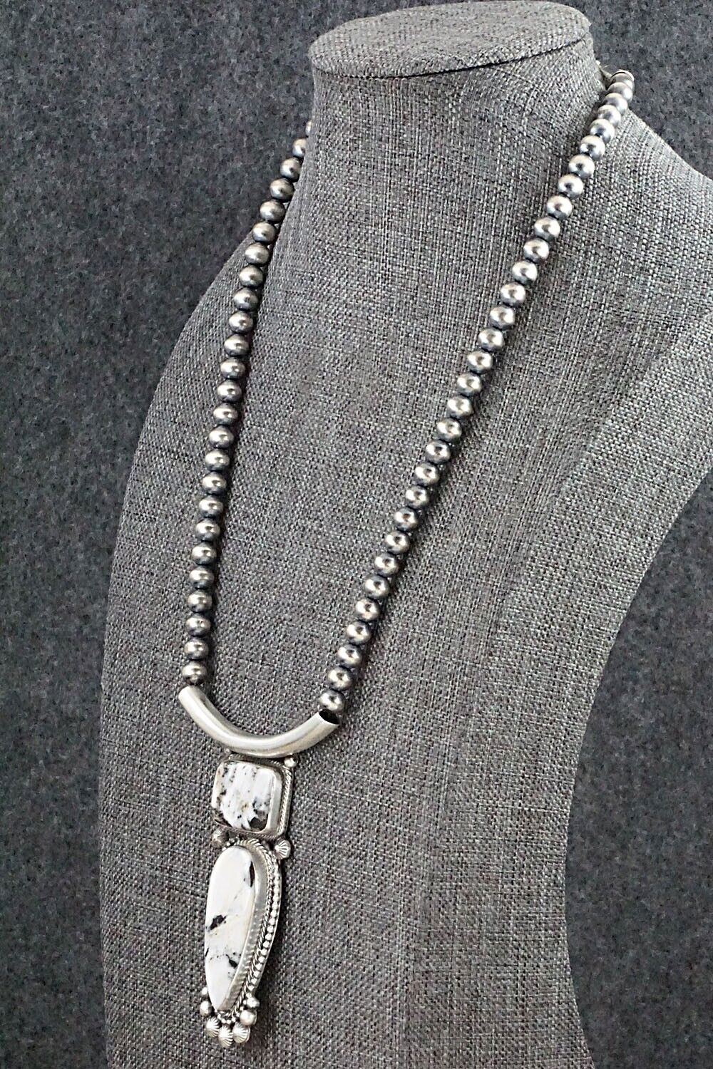 White Buffalo & Sterling Silver Necklace - Tom Lewis