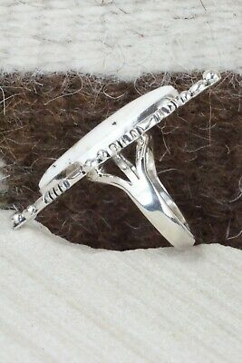 White Buffalo & Sterling Silver Ring - Daniel Benally - Size 7.5