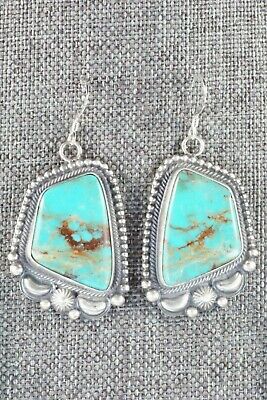 Turquoise & Sterling Silver Necklace and Earrings Set - Tom Lewis - High Lonesome Trading