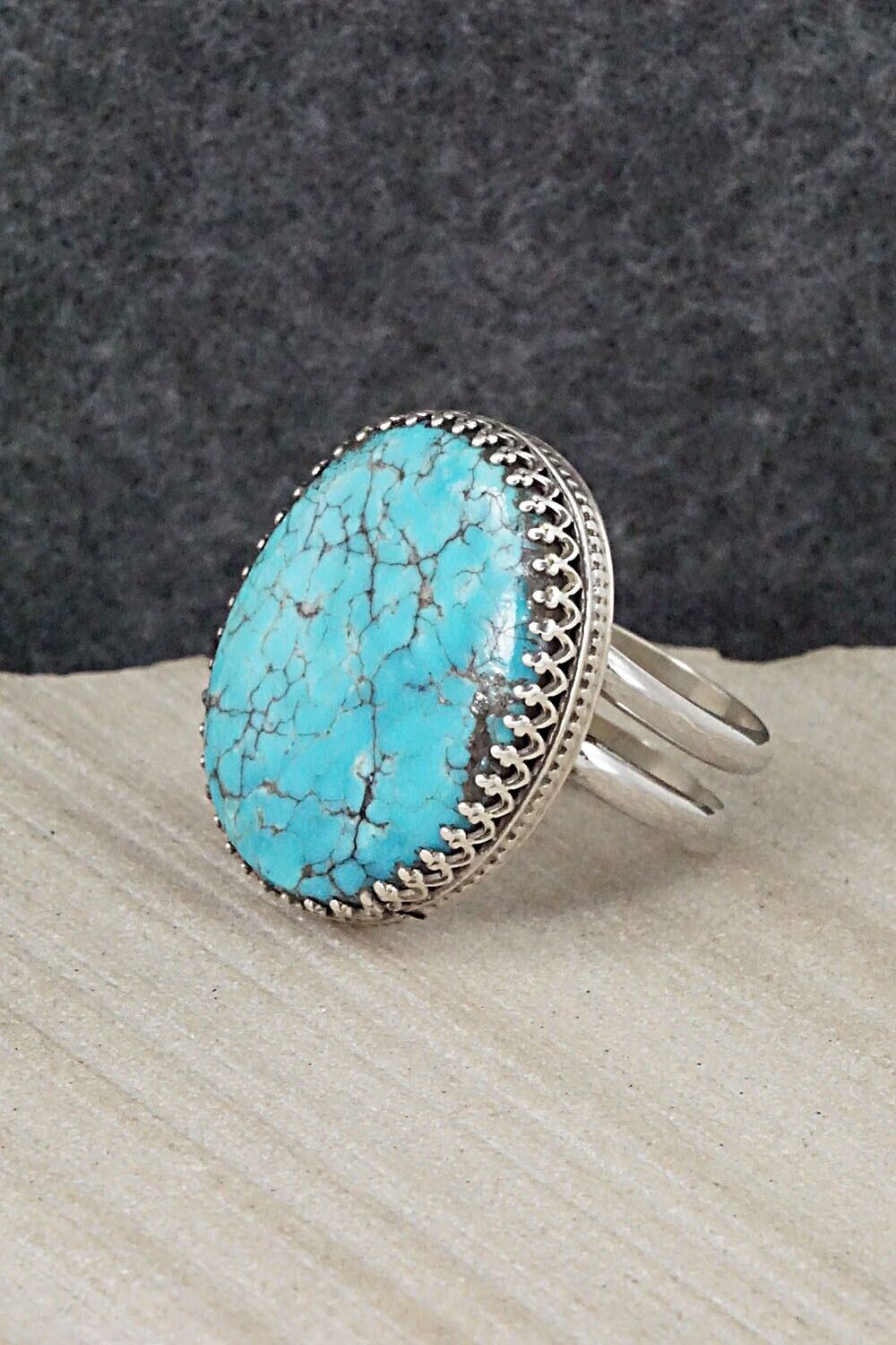 Turquoise & Sterling Silver Ring - Matilda Chattin - Size 8