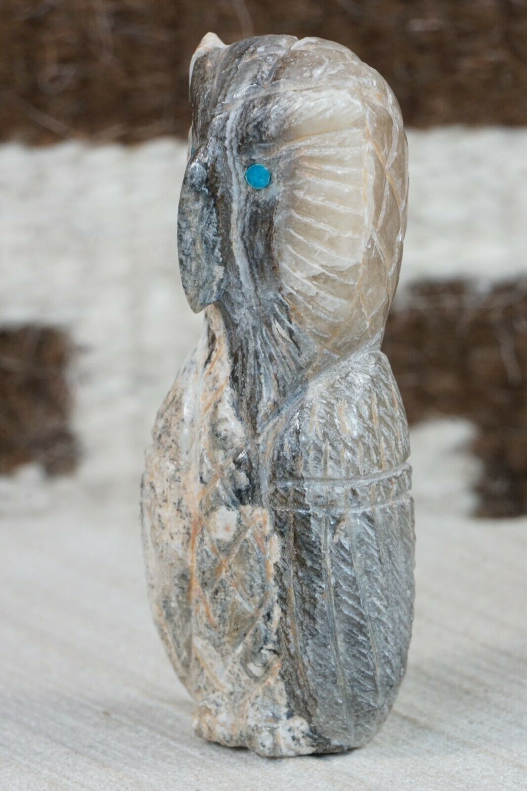 Owl Zuni Fetish Carving - Jonas Hastito - High Lonesome Trading