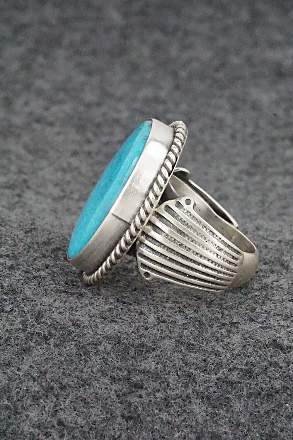 Turquoise & Sterling Silver Ring - Samuel Yellowhair - Size 7.5