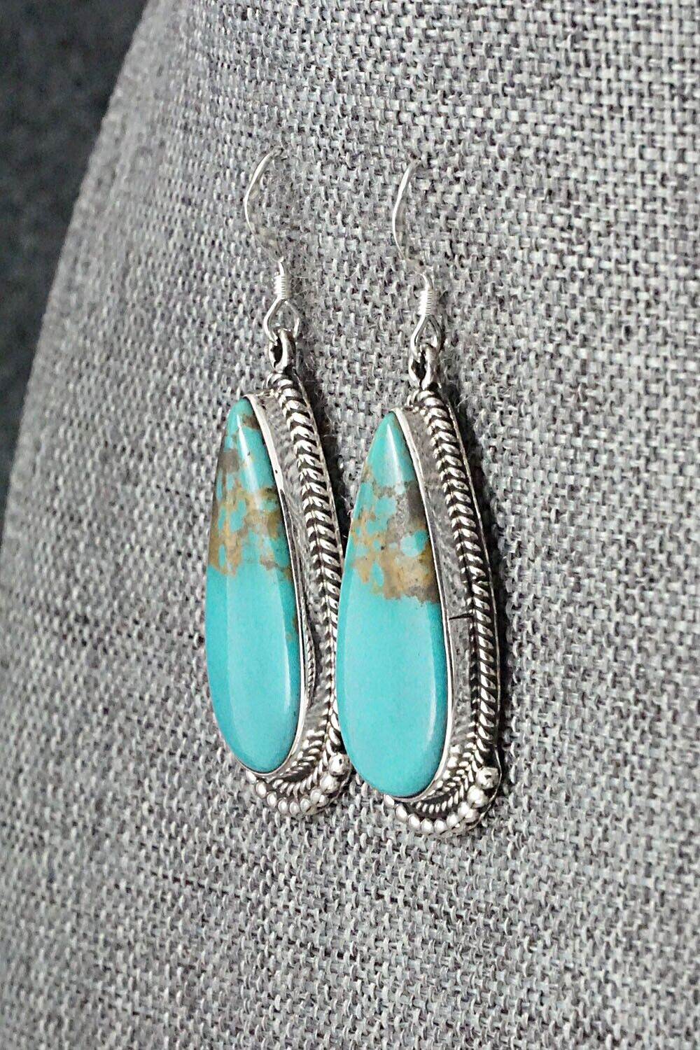 Turquoise & Sterling Silver Earrings - Verdie Betone