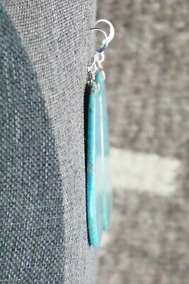 Turquoise & Sterling Silver Earrings - Lupe Lovato - Santo Domingo