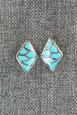 Turquoise & Sterling Silver Earrings - Orena Leekya
