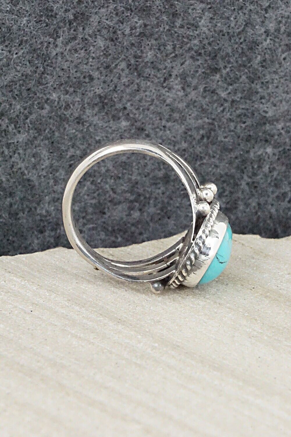 Turquoise & Sterling Silver Ring - Alice Rose Saunders - Size 7
